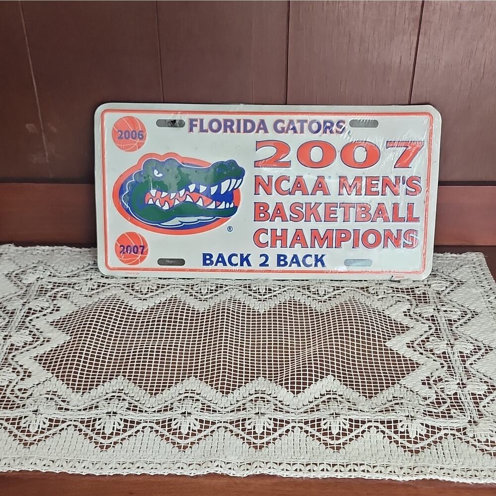 Florida Gators 2007 NCAA Men's Basketball Champions Back 2 Back License Plate